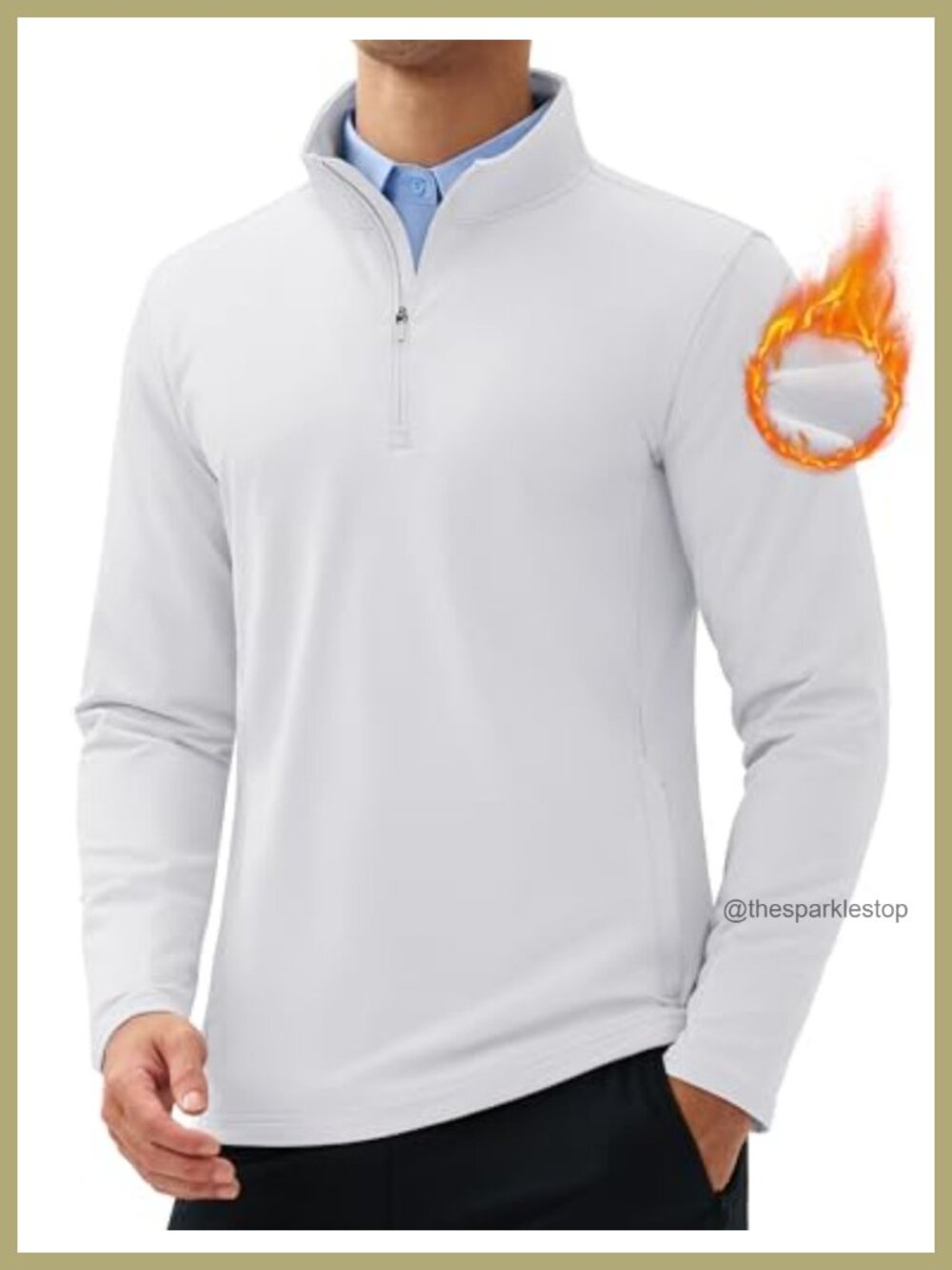 Men's Quarter Zip Fleece Pullover Sweatshirt Golf Jacket